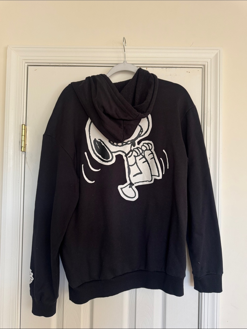 Peanuts Black Hoodie with Blue Yellow Pink Panels - Picture 5 of 5